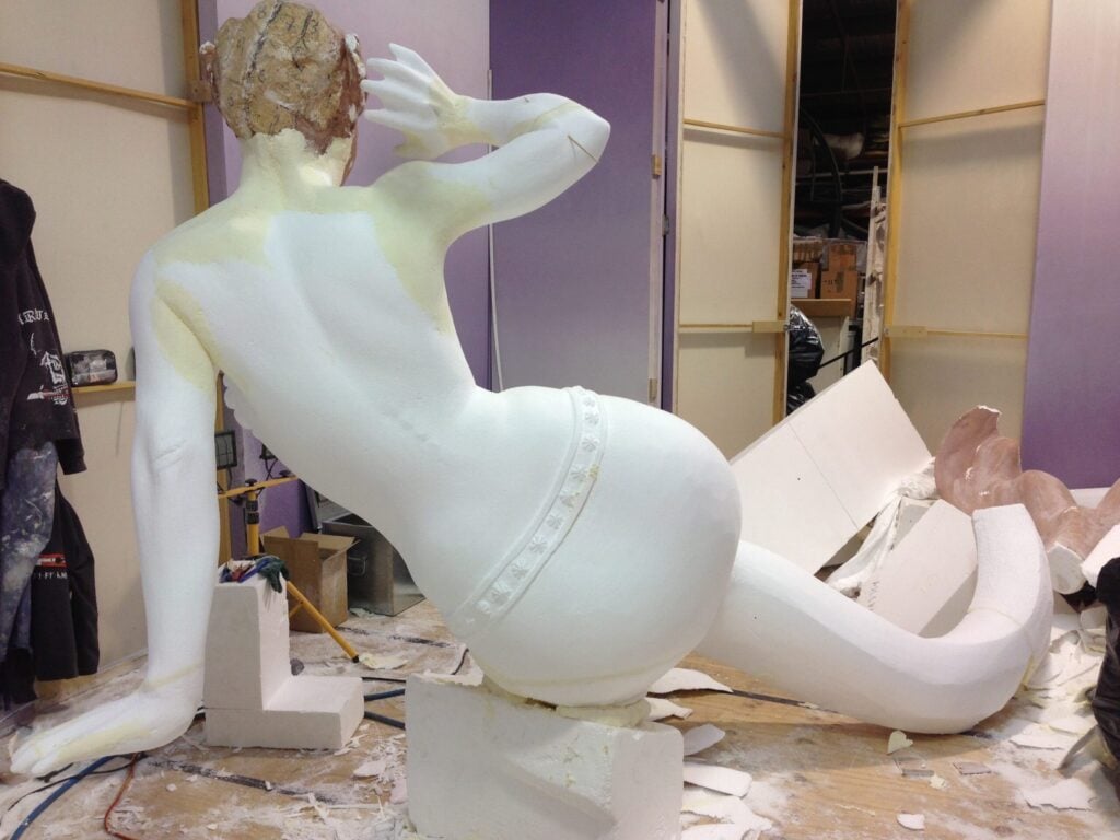 Listening mermaid poly carve in progress