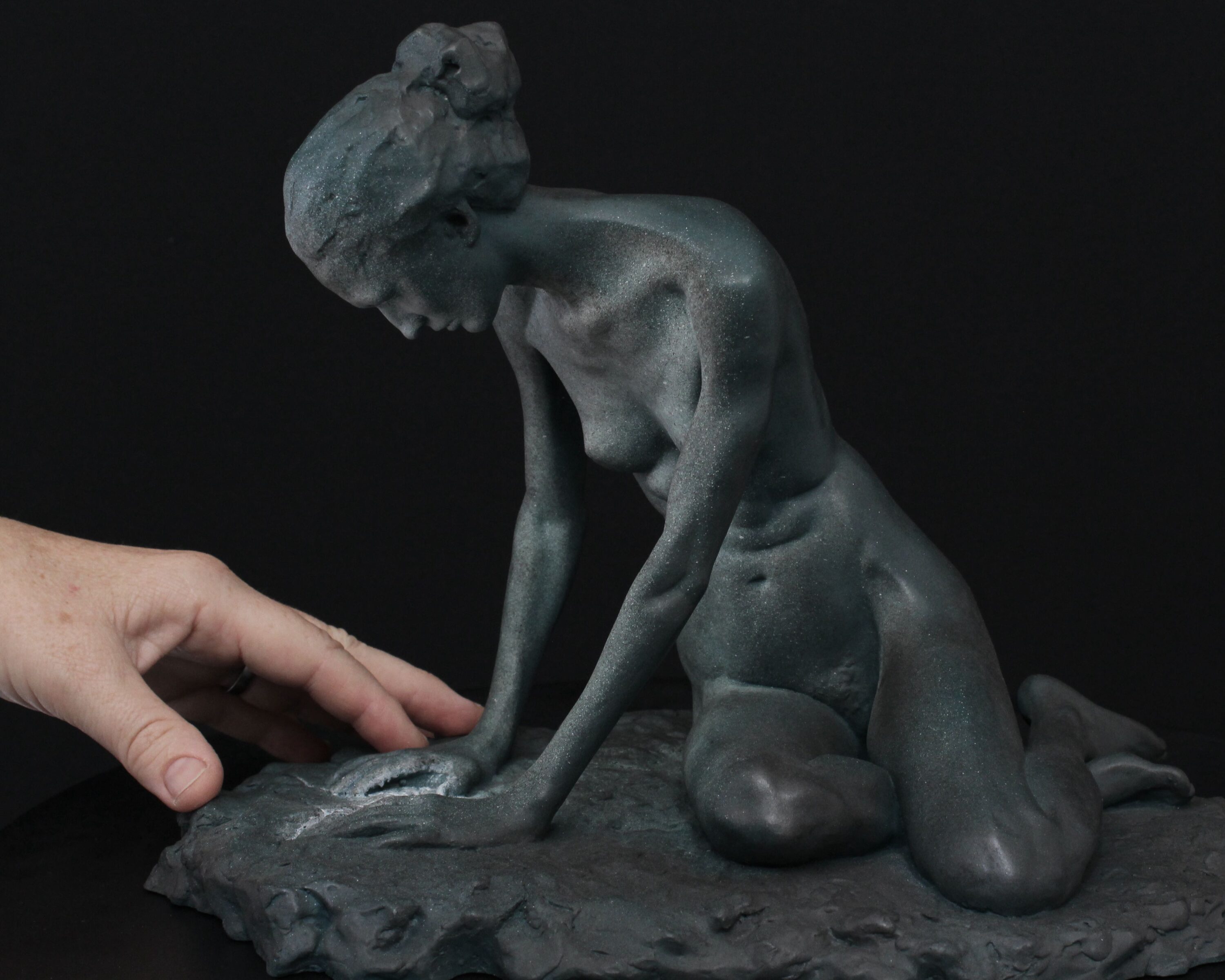 Bronze reduction 24cm with marble base