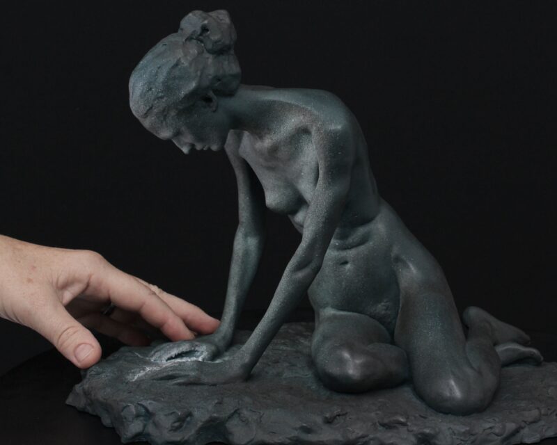 Bronze reduction 24cm with marble base